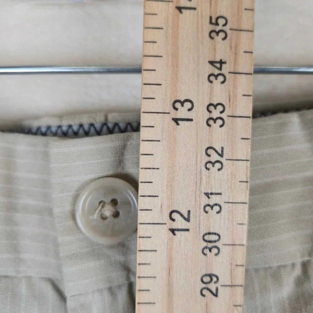 Banana Republic Mens Pin Stripe Flat Front Chino Pants 36X34‎ Khaki Preppy
